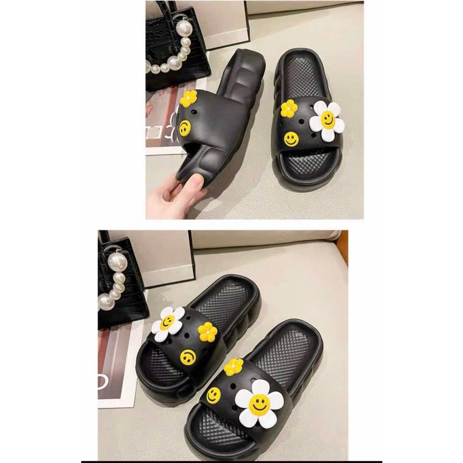Dép bánh Mì Nữ Độn Đế 4cm Sticker hình thú , Dép Nữ hottrend 2023