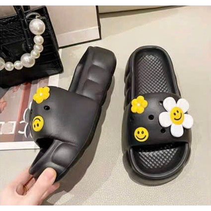 Dép bánh Mì Nữ Độn Đế 4cm Sticker hình thú , Dép Nữ hottrend 2023