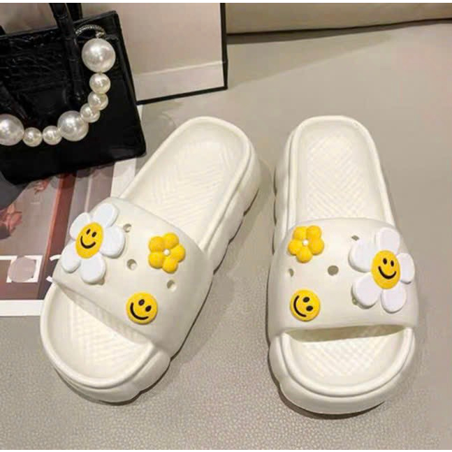 Dép bánh Mì Nữ Độn Đế 4cm Sticker hình thú , Dép Nữ hottrend 2023
