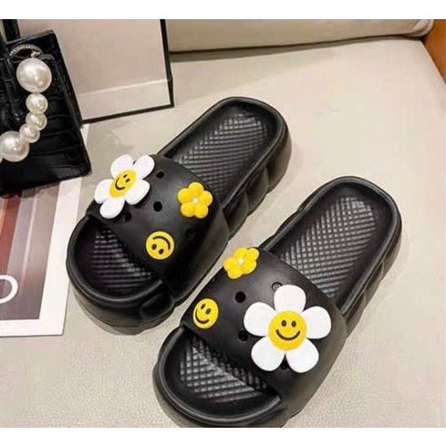 Dép bánh Mì Nữ Độn Đế 4cm Sticker hình thú , Dép Nữ hottrend 2023