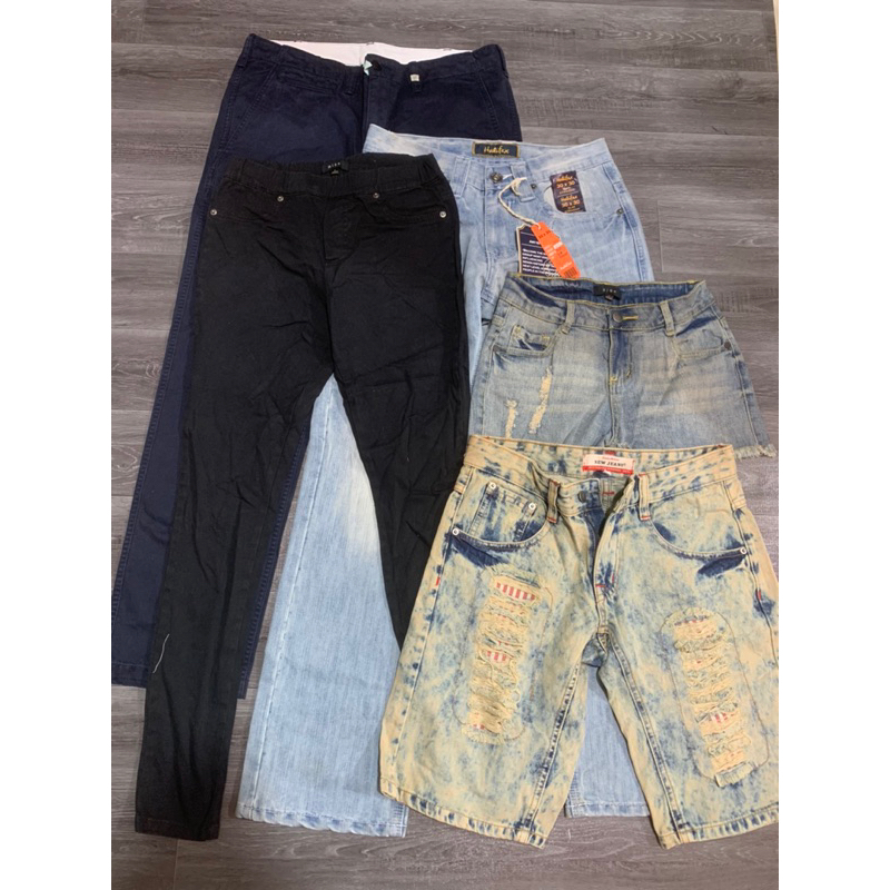 Set 2KG Quần Jeans Hàng Tồn Bán Ký Đủ Loại Ngẫu Nhiên (Dài - Lửng - Short - Ngắn) Hàng Công Ty Thanh Lý