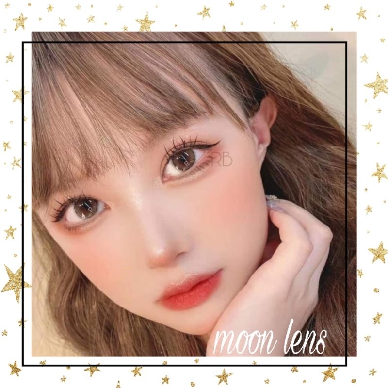 Lens kính áp tròng nâu tây tự nhiên HB124 không giãn kèm khay đơn