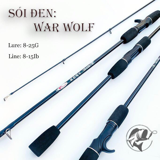 Combo bộ cần lure Sói Đen máy AC 3000 kèm phụ kiện - Bộ cần lure kèm máy giá rẻ - Sale giá rẻ