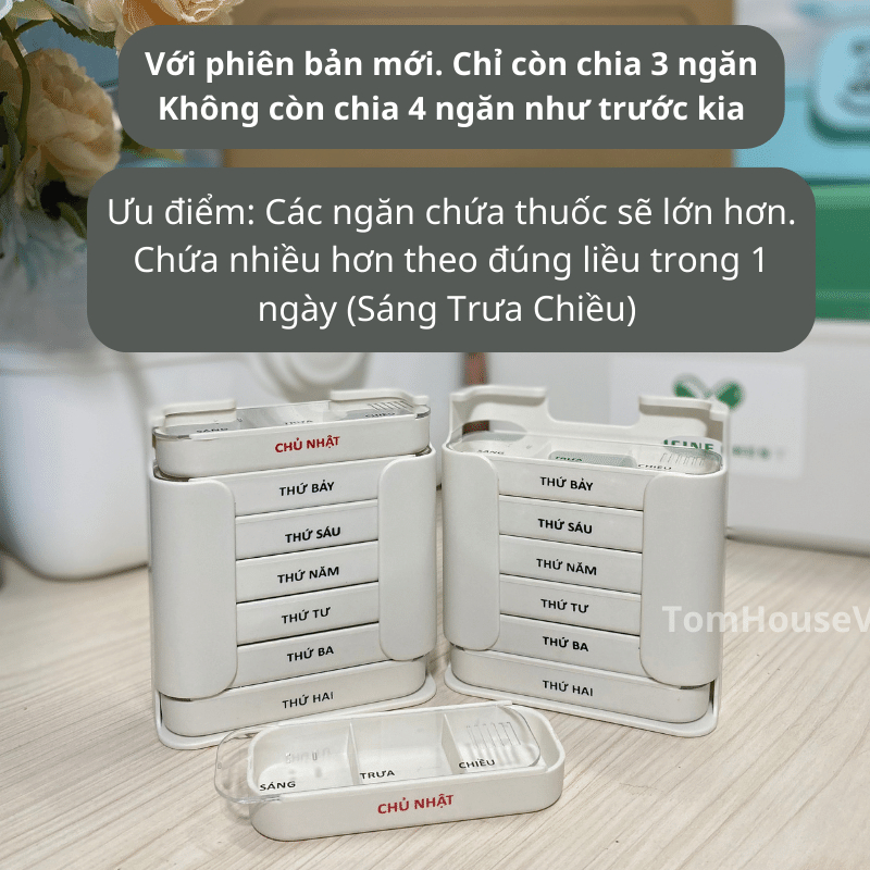 Hộp Chia Thuốc 7 Ngày Tiện Lợi 3 Ngăn Sáng Trưa Chiều Hàng Việt Nam Chất