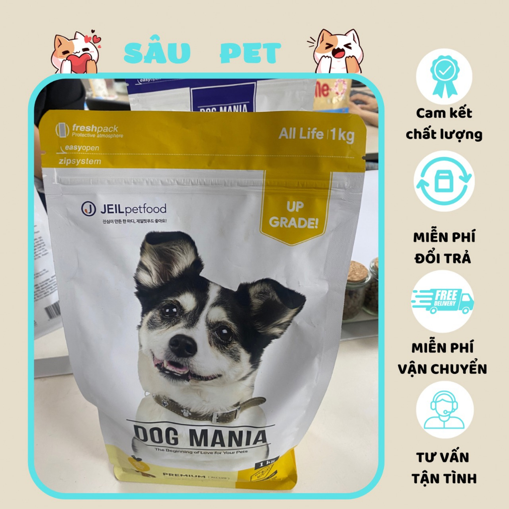 (1KG) Hạt thức ăn cho chó mọi lứa tuổi Dog Mania Premium