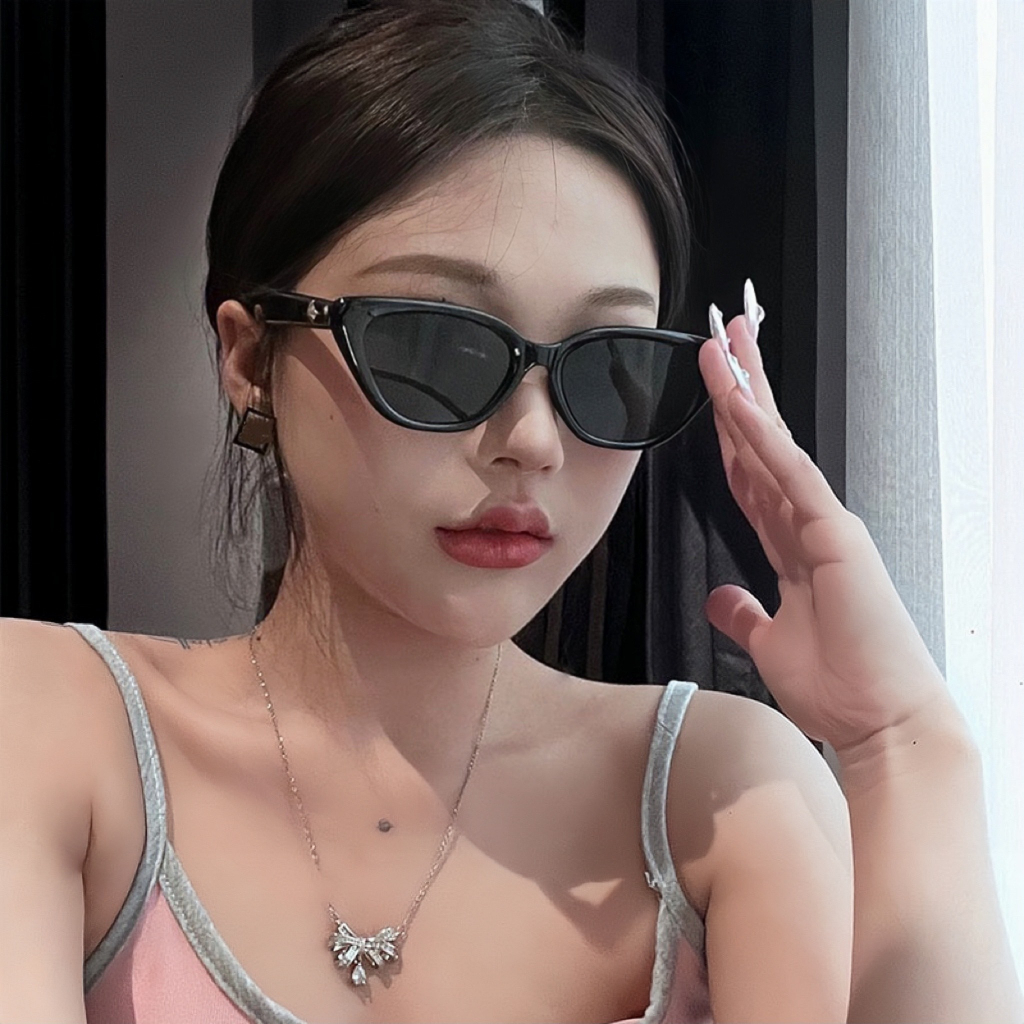 KM33 kính mát dáng mắt mèo sang chảnh hoạ tiết ngôi sao chống tia uv mẫu mới