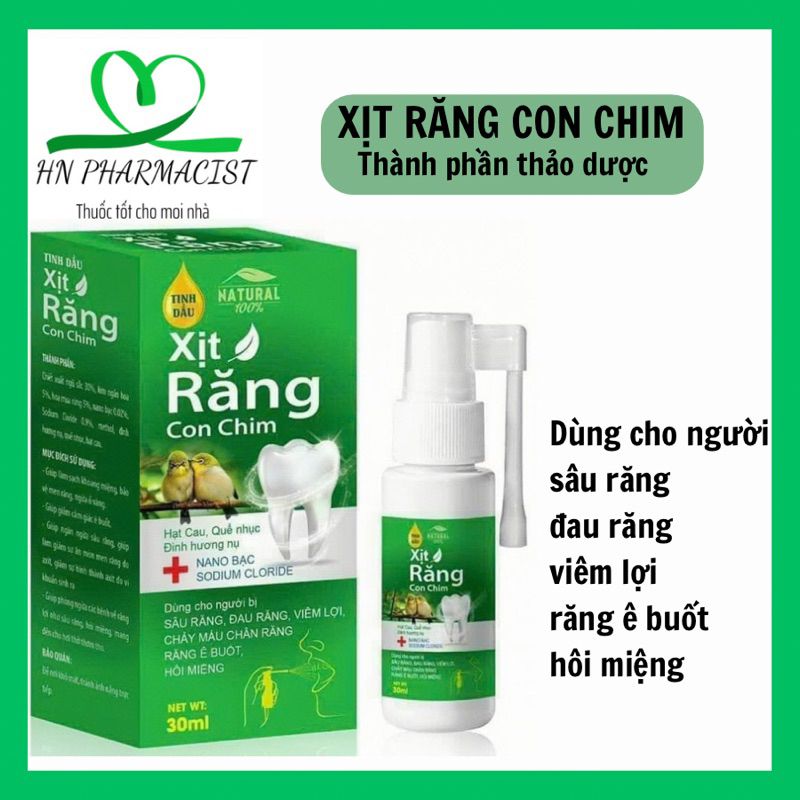 Xịt chống sâu Răng Con Chim Nano bạc giúp sạch mảng bám giảm ê buốt khử mùi thơm miệng ngừa sâu răng chính hãng