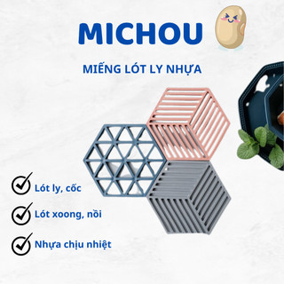 Miếng lót ly cách nhiệt hình lục giác bằng silicon
