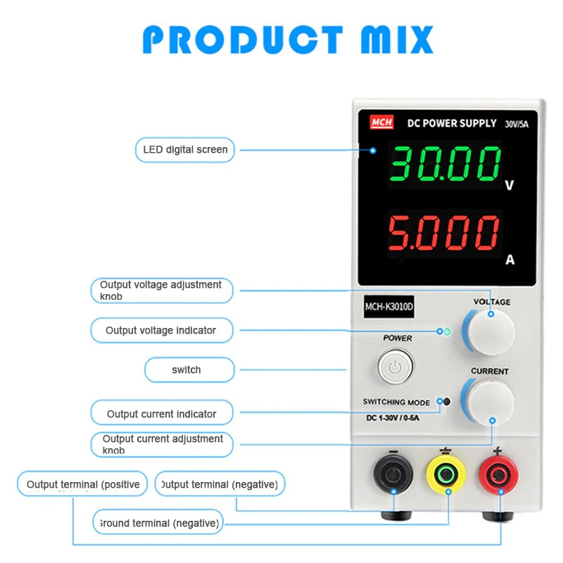 Máy cấp nguồn 5A - 30V MCH-K305D