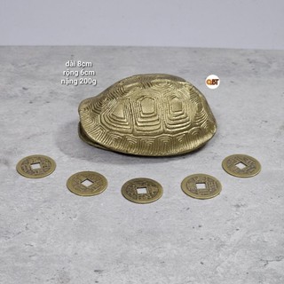 Mai rùa nhỏ đồng ( Tặng kèm 5 xu đồng )