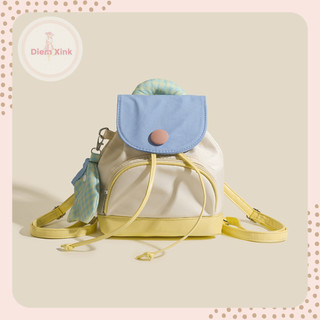 Balo cho bes, balo dây rút size 20 cm giá rẻ đi chơi đi học vải nylon chống thấm nhẹ đáy da đứng phom dày dặn