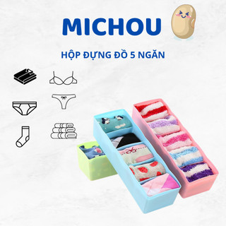 Hộp đựng tất , khay nhựa 5 ngăn đựng đồ lót, tất, vớ tiện dụng