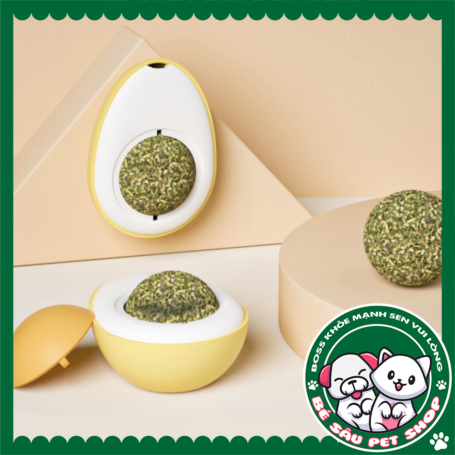 CỎ MÈO GẮN TƯỜNG CATNIP HÌNH QUẢ TRỨNG GIÚP THƯ GIÃN, GIẢM STRESS CHO MÈO