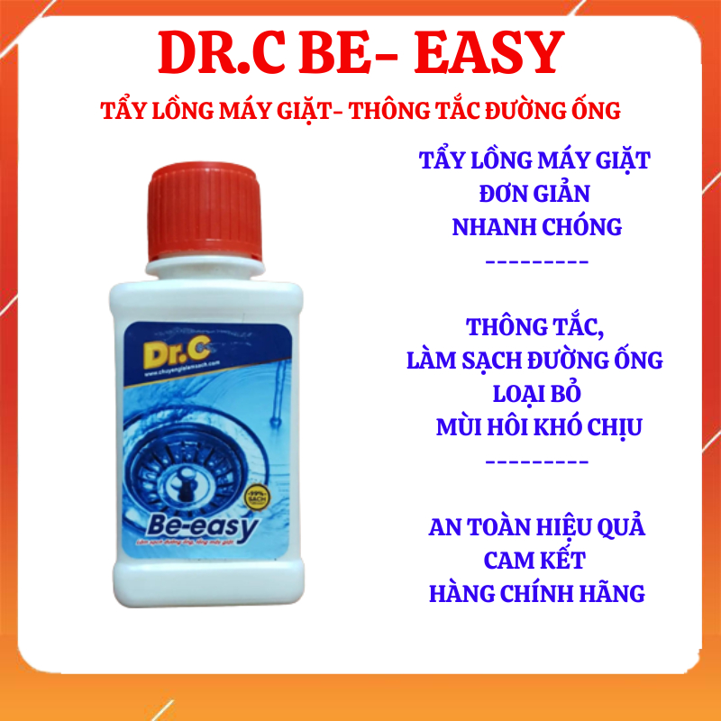 Tẩy Lồng Máy Giặt Vệ Sinh Lồng Giặt, Bột Tẩy Lồng Vệ Sinh Máy Giặt Thông Cống Cực Mạnh Dr.C Be- Easy 100g Chính Hãng