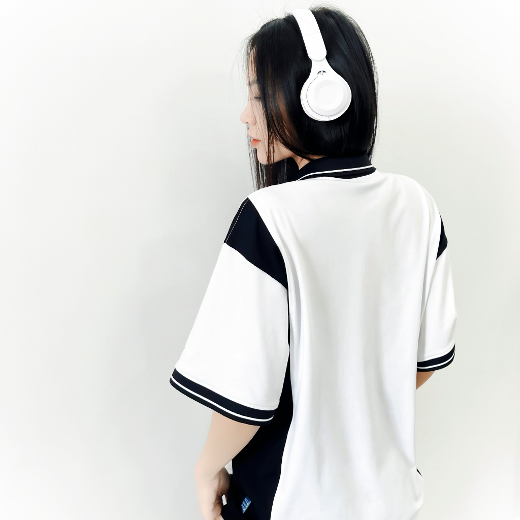 Áo polo Vergency nam nữ 016 Mix Line/ Gray, white