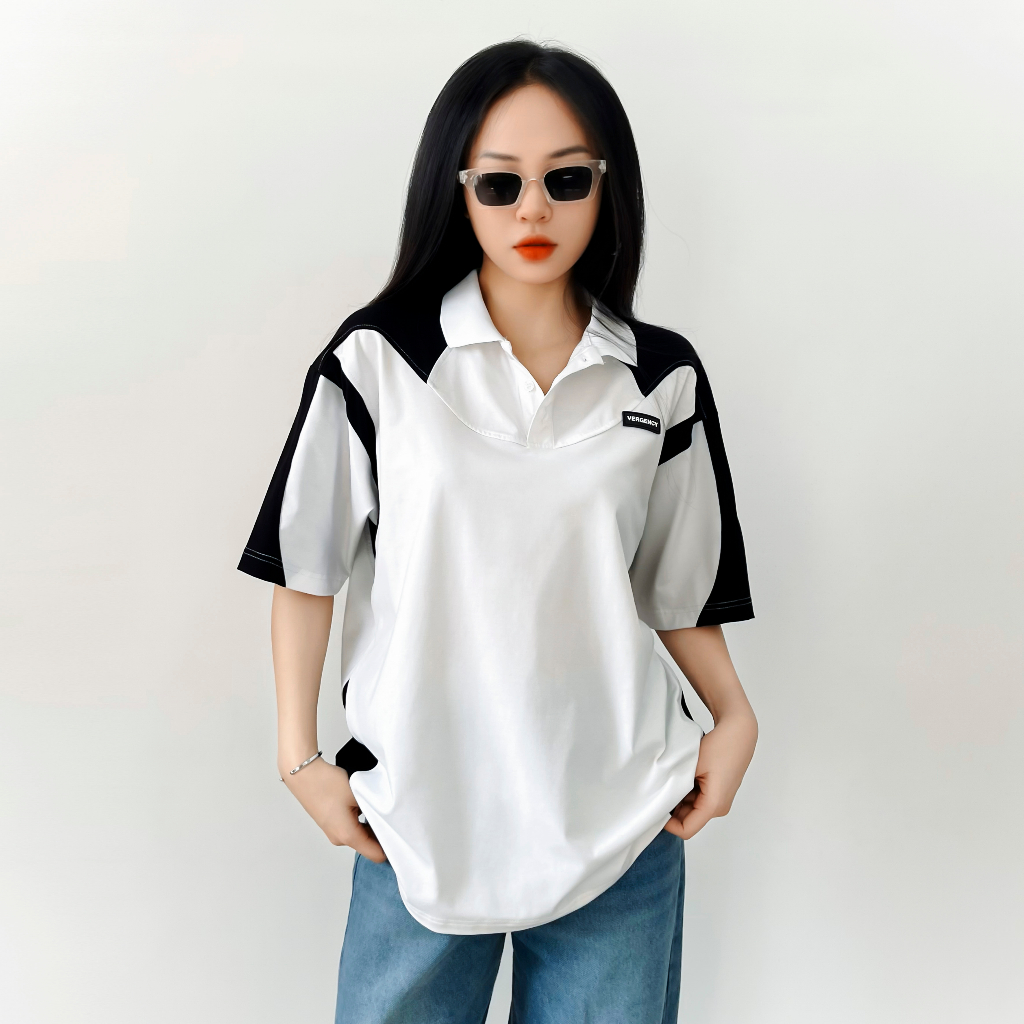 Áo polo Vergency nam nữ 015 Mix/ Gray, white