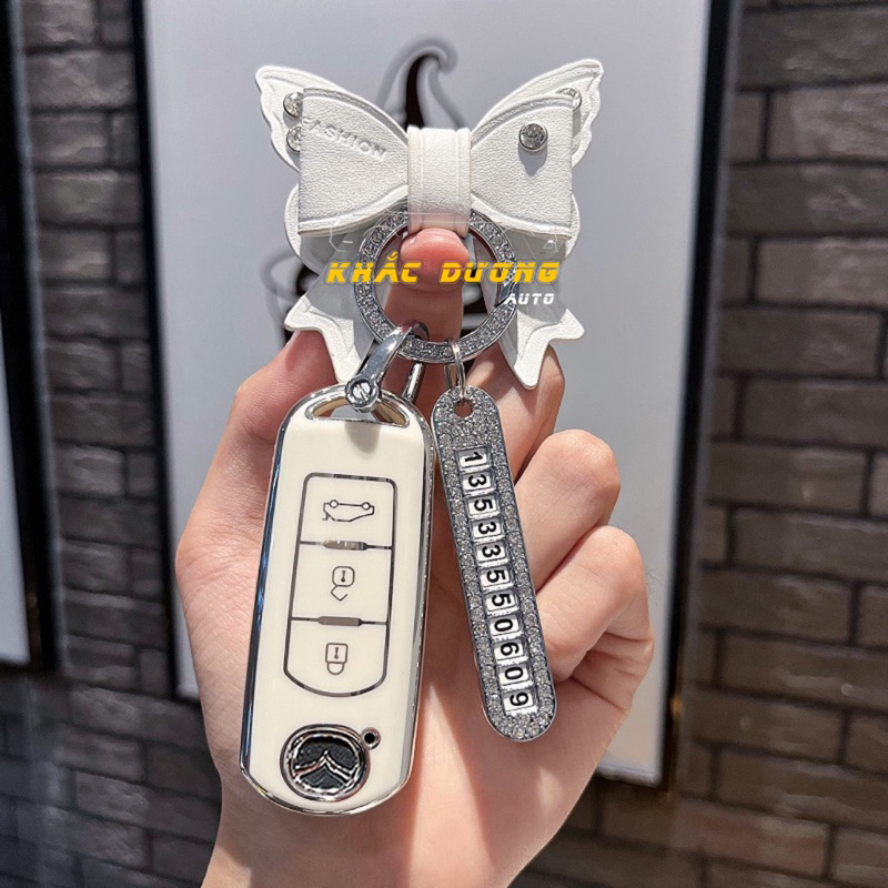 Ốp chìa khoá Mazda 2 3 6 CX5 TPU đính đá nhân tạo sang trọng