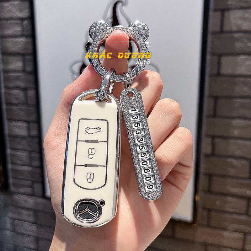 Ốp chìa khoá Mazda 2 3 6 CX5 TPU đính đá nhân tạo sang trọng