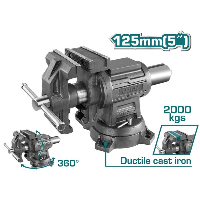 Ê tô kẹp 2 trục xoay 5 inch TOTAL THTMF6156
