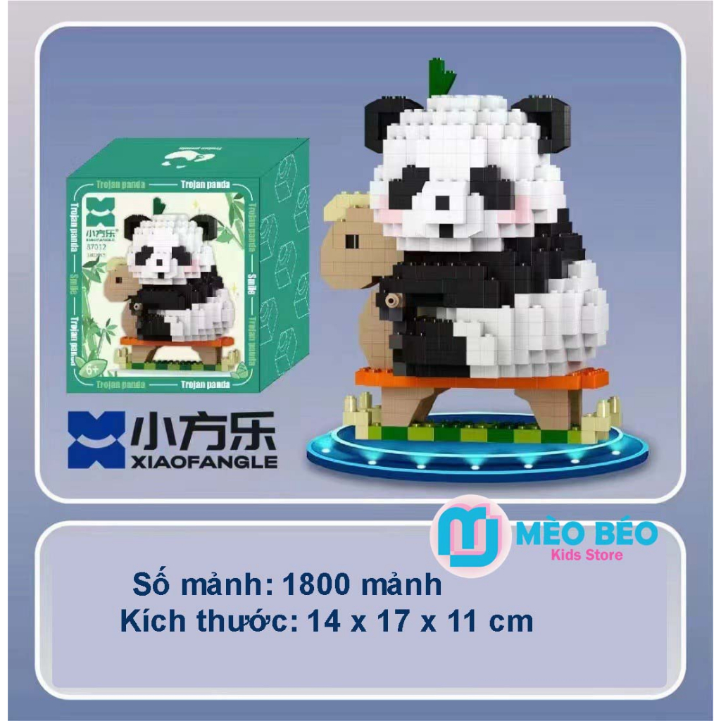 Mô hình lắp ráp Gấu Trúc Hoa Hoa dễ thương - Mèo Béo Kids Store