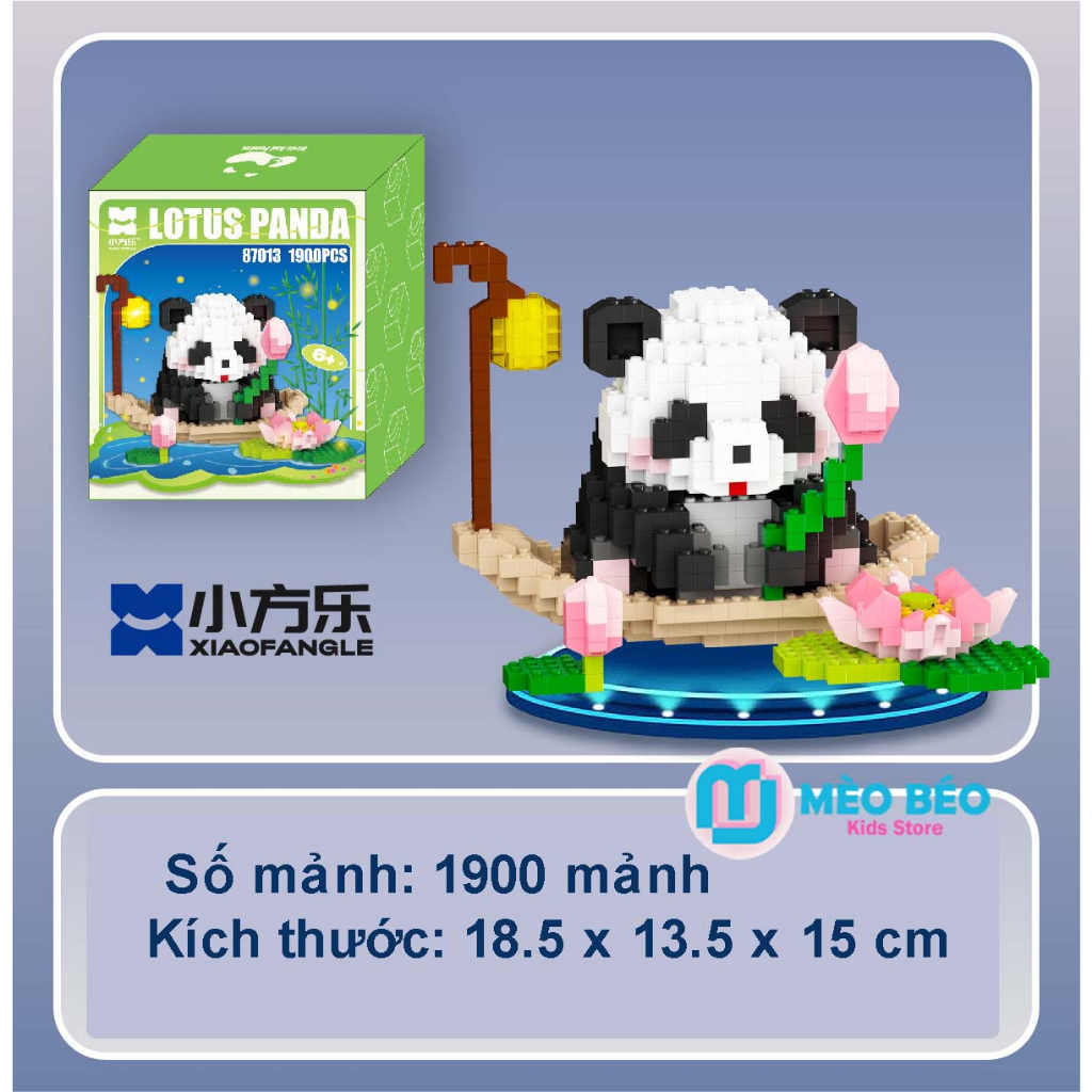 Mô hình lắp ráp Gấu Trúc Hoa Hoa dễ thương - Mèo Béo Kids Store