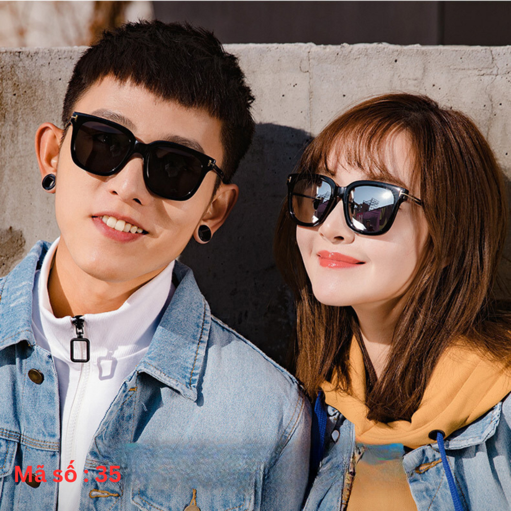 Kính mát nam nữ thời trang mắt râm tráng gương chống tia uv phong cách Hàn Quốc