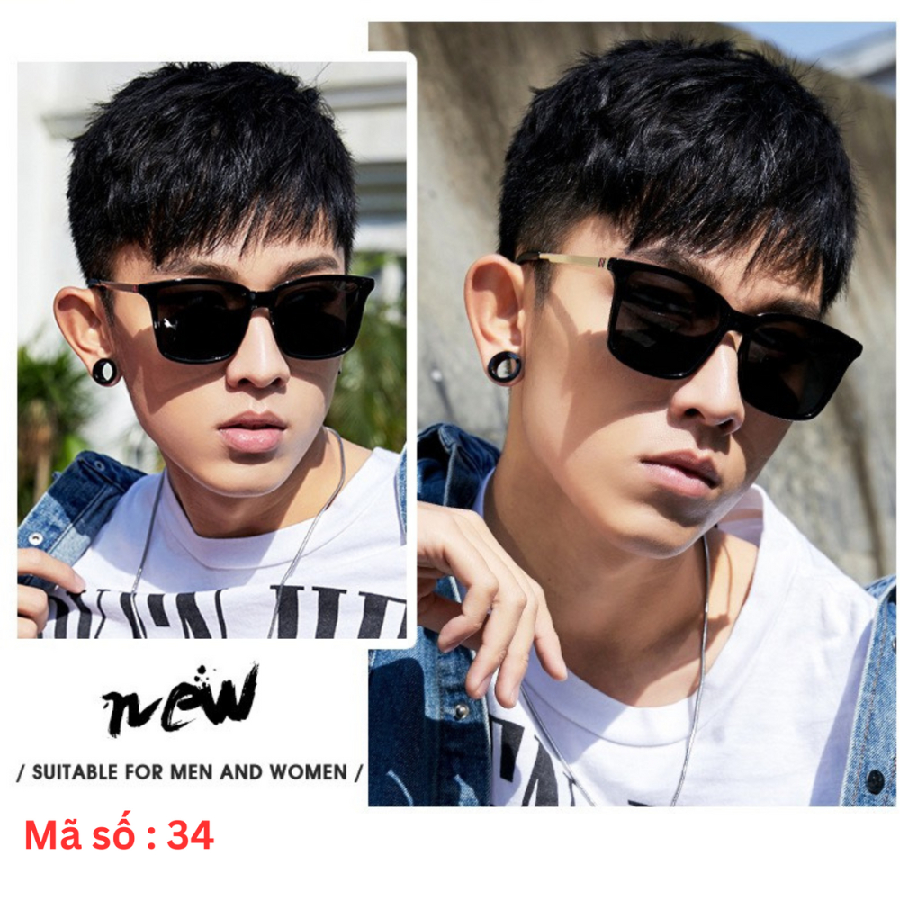 Kính mát nam nữ thời trang mắt râm tráng gương chống tia uv phong cách Hàn Quốc