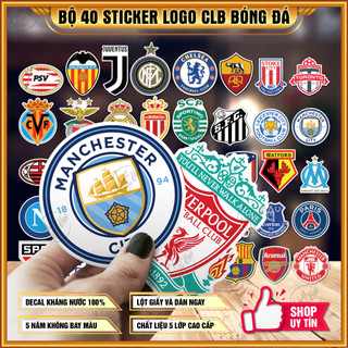 40 sticker logo CLB bóng đá