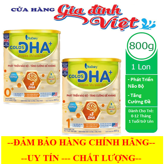 Sữa COLOS DHA ( 0+ và 1+ ) 800G - Date Luôn Mới