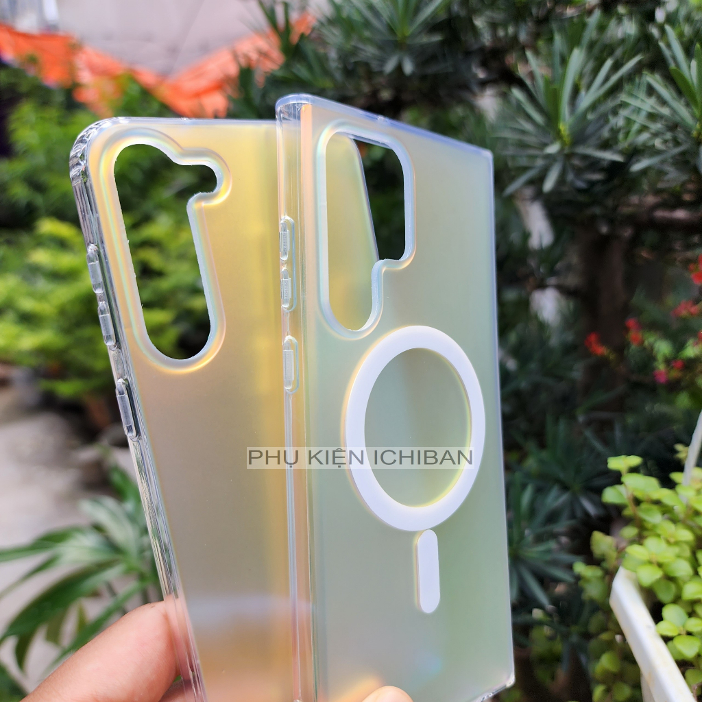 Ốp Đổi Màu Samsung S23/ S23 Plus/ S23 Ultra, Galaxy S22/ S22 Plus/ S22 Ultra Lưng Cứng Mờ Chống Bám Vân Có Gờ Bảo Vệ Cam