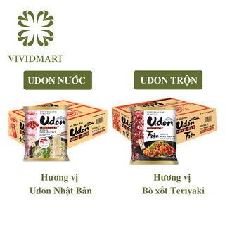 [THÙNG 24 GÓI] - ACECOOK - Mì Udon Sưkisưki 2 vị: hương vị Nhật Bản và Udon trộn vị bò xốt Teriyaki (75-82g/gói)