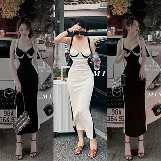 Đầm body viền bên phối sẻ sau dáng dài thanh thoát d1972