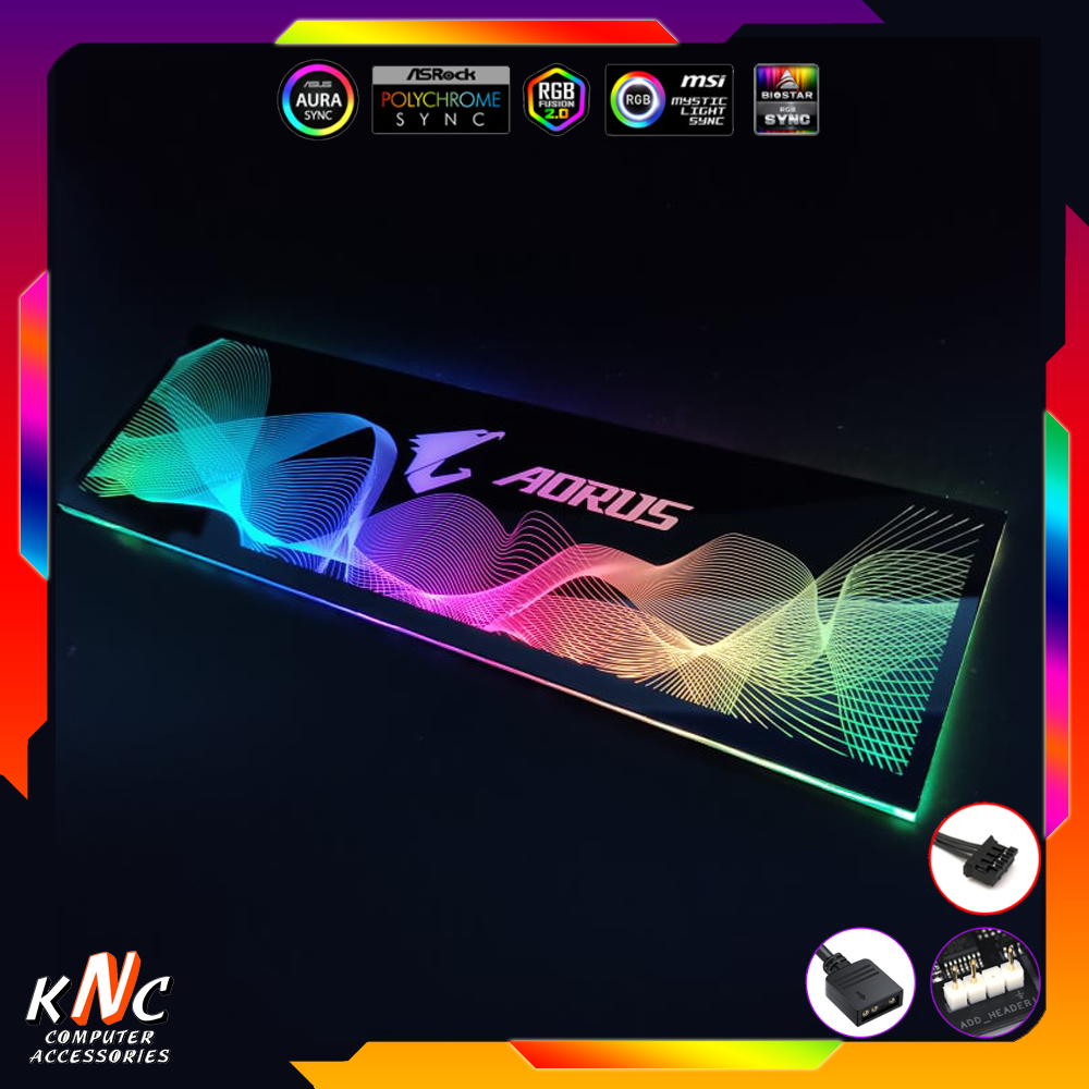 Tấm Che Nguồn Aorus Led 5v ARGB Sóng Vô Cực Đồng Bộ Màu Hub Coolmoon Tomato Xigmateks VSP Mainboard - Hàng FullBox