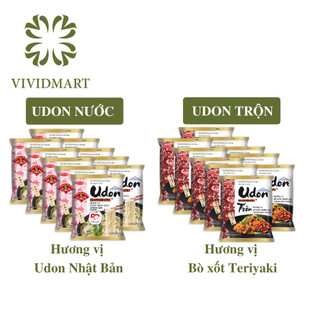[SET 10 GÓI] - ACECOOK - Mì Udon Sưkisưki 2 vị: hương vị Nhật Bản và Udon trộn vị bò xốt Teriyaki (75-82g/gói)