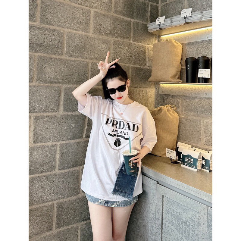 Sét Áo Phông Unisex PR.AD Kèm Túi Bò Dây Xích Cá Tính