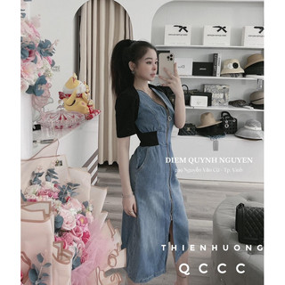váy phối tay đen