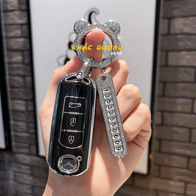 Ốp chìa khoá Mazda 2 3 6 CX5 TPU đính đá nhân tạo sang trọng