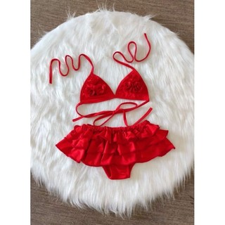 [Hỏa Tốc HCM] Đồ Bơi 2 Mảnh Bèo Tầng Đỏ, Bikini xinhcho bé gái