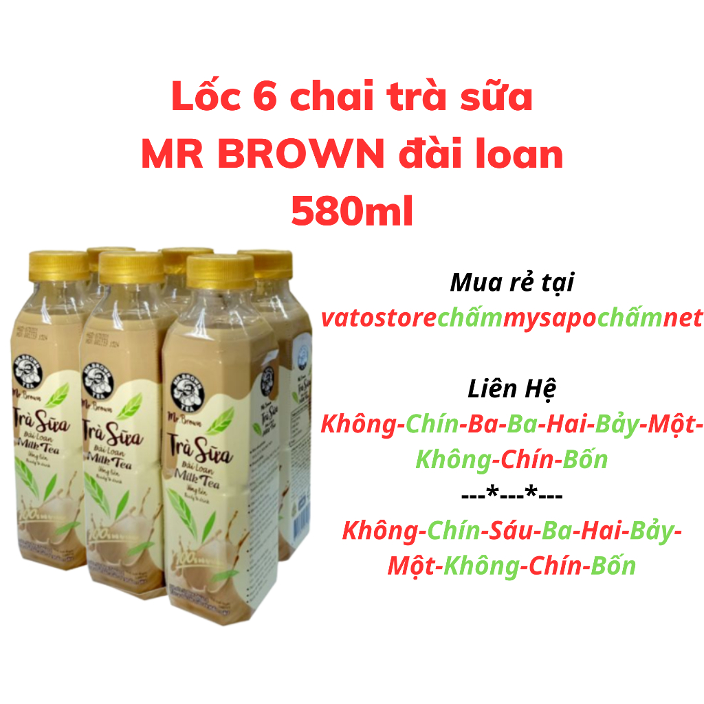 Thùng 24 chai trà sữa MR BROWN đài loan 580ml / Lốc 6 chai trà sữa MR.BROWN đài loan 580ml