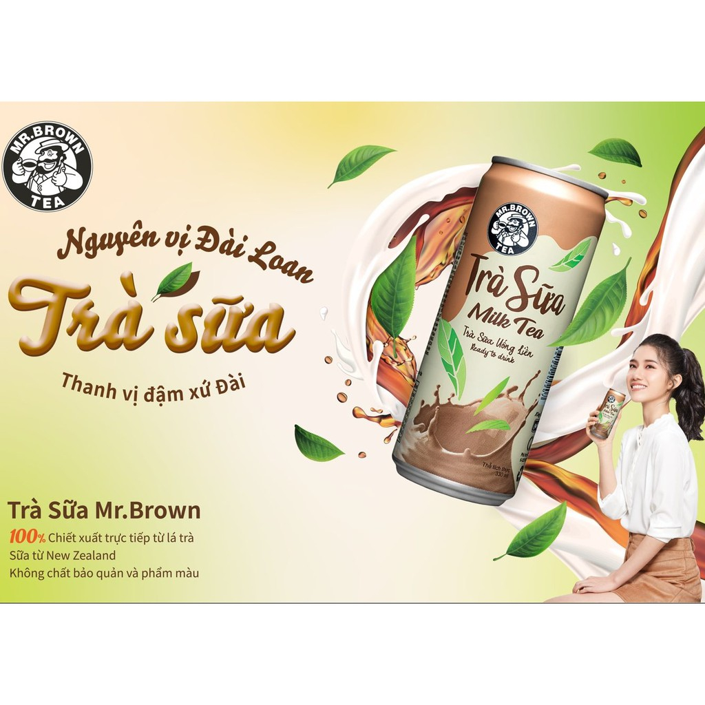 Thùng 24 lon trà sữa MR BROWN đài loan 320ml / Lốc 6 lon trà sữa MR.BROWN đài loan 320ml