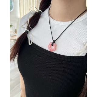 JANET STUDIO • Đầm 2 dây thun gân đen dài