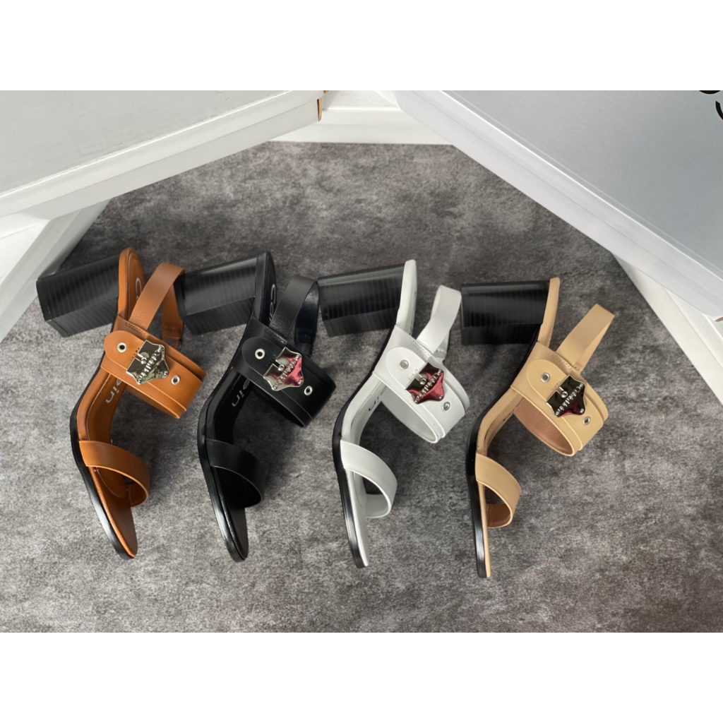 Giày Sandal Nữ Cao Gót Đế Đúc Siêu Nhẹ Quai Ngang