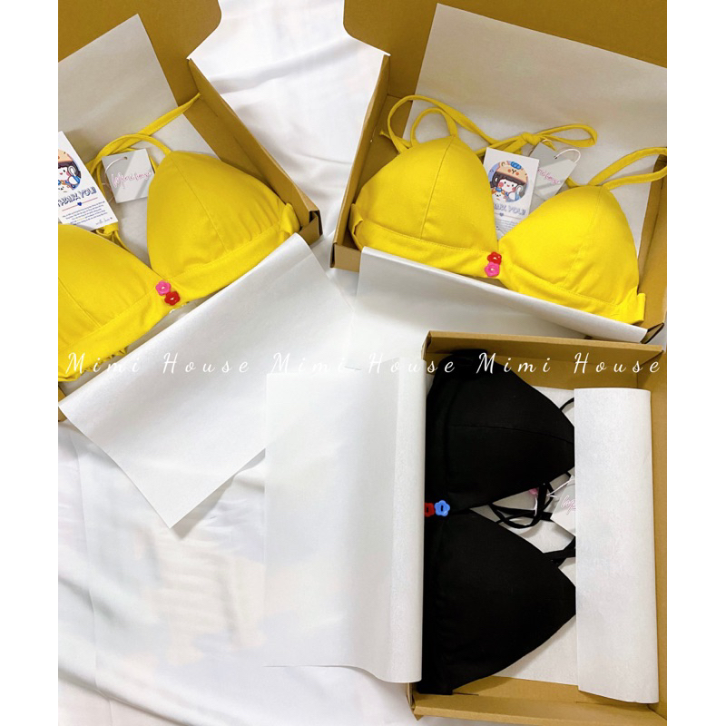 Áo bra Erica linen  buộc dây cổ nhiều màu - Hàng handmade - Mimi house