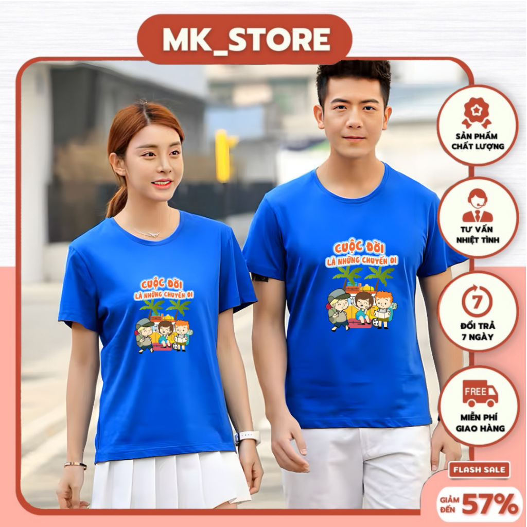 Áo Gia Đình ( Cuộc Đời Là Những Chuyến Đi ) Áo Nhóm Lớp In Sẵn, Chất thun cotton mềm mịn (GD4)