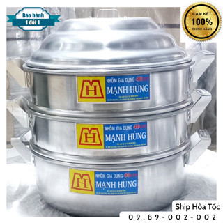 [Tổng Kho] Bộ Xửng Hấp Nhôm (3 Tầng) Mạnh Hùng đủ size 34,36,38,40,42,44,46,48,50,60 chuyên để hấp