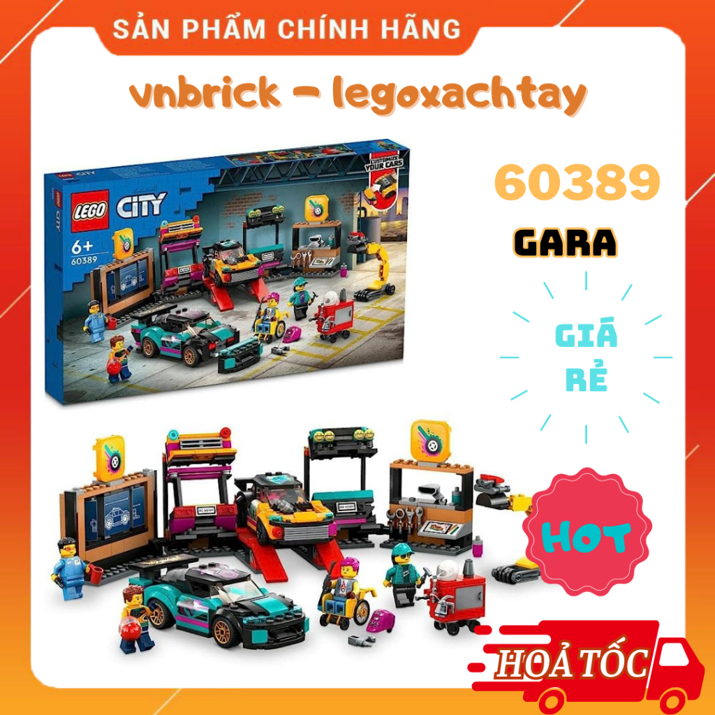 LEGO City 60389 Trạm Ga-ra Nâng Cấp Xe Đua