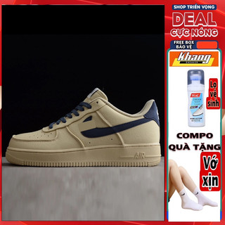 Giày Thể Thao Af1 Beige Blue | Best Quality | Kèm Quà Tặng