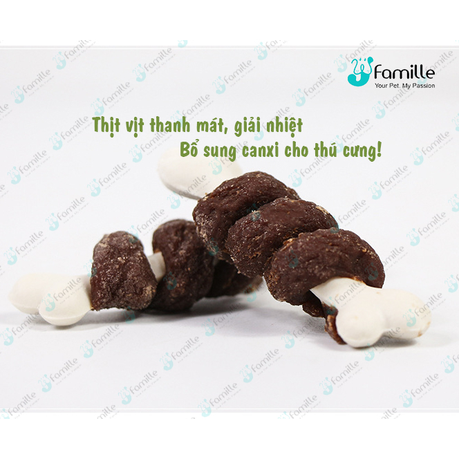 Snack Cho Thú Cưng JFamille, Đùi Vịt Cuộn Xương Sữa, Treat Thưởng Sạch Răng Miệng, Bổ Sung Dinh Dưỡng Cho Chó. JF129