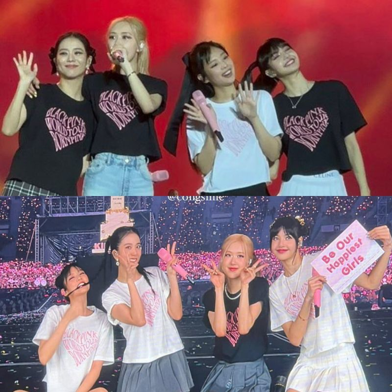 Áo thun tay lỡ Born Pink BlackPink World Tour 2023 cotton form rộng oversize nhiều màu phong cách ulzzang