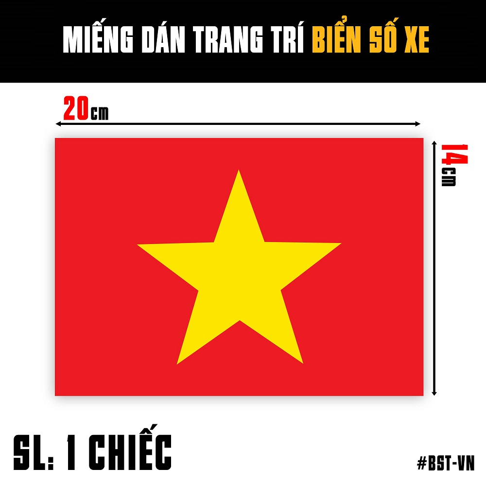 Tem Decal Màu Trong Suốt Dán Biển Số Xe Chống Nước, Bền Màu Cờ Việt Nam